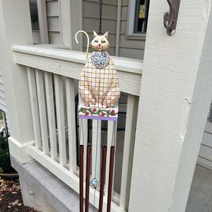 Jim Shore Heartwood Creek Enesco Wind Chime Cat 2007 Vintage